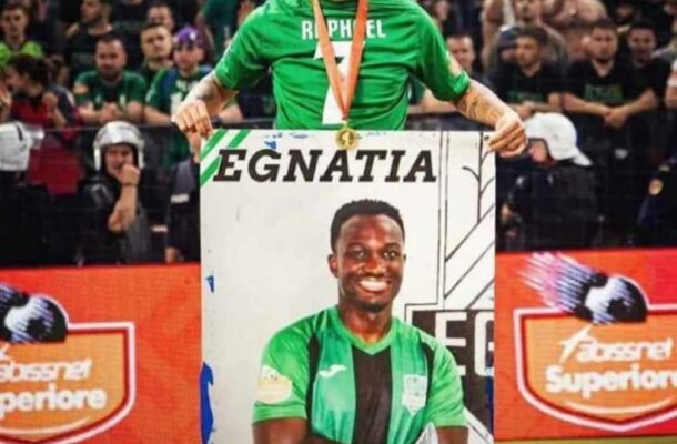 KF Egnatia honours the late Raphael Dwamena during Superliga triumph