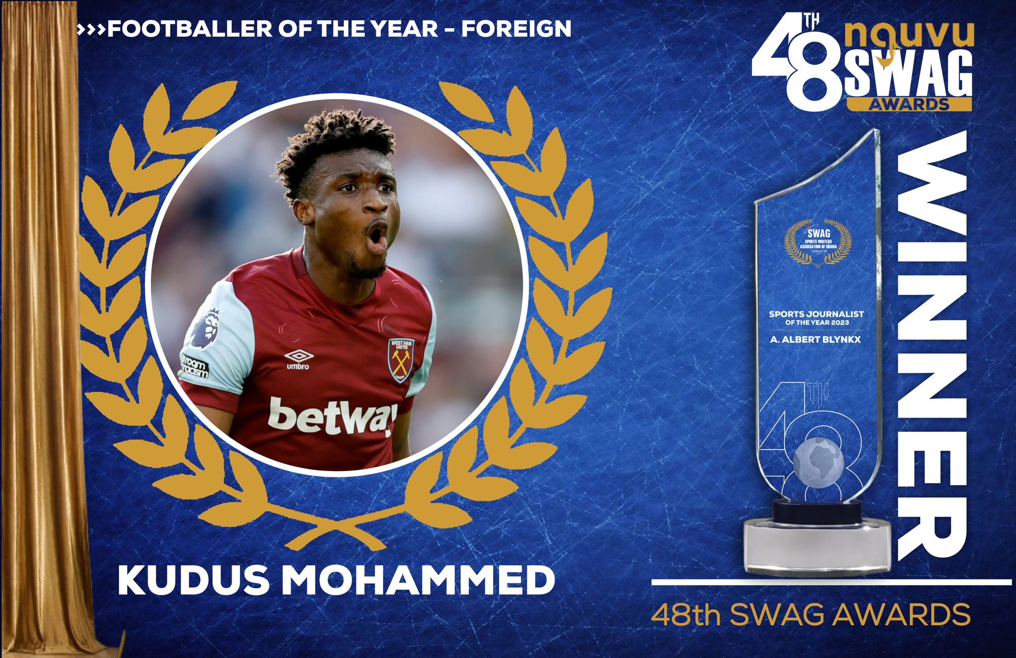 48th SWAG Awards: Mohammed Kudus wins Player of the Year