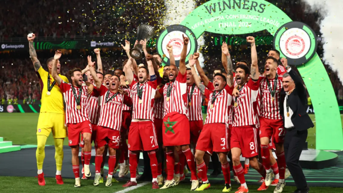 Moroccan striker Ayoub El Kaabi strikes in extra time to win UEFA Conference League for Olympiacos