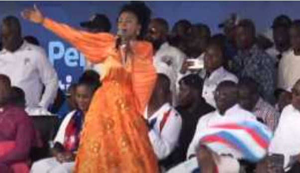 VIDEO: Diana Asamoah stops performance at NPP rally to announce phone theft