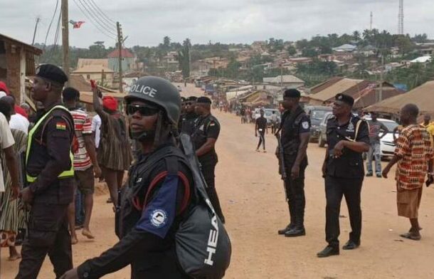 PHOTOS: Police take over Bawjiase town after one shot dead