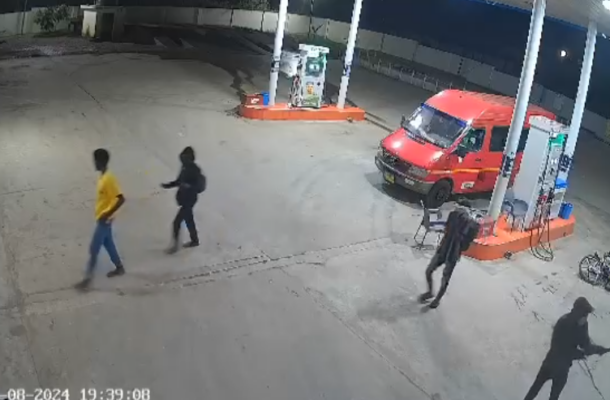 VIDEO: Armed robbers attack fuel station at Dominase junction