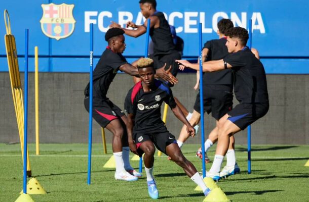 Ghanaian teen duo Abdul Aziz Issah and David Oduro join Barcelona first team training