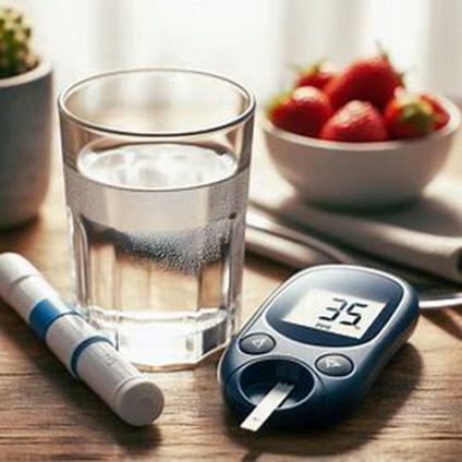 How does water intake affect blood sugar levels?