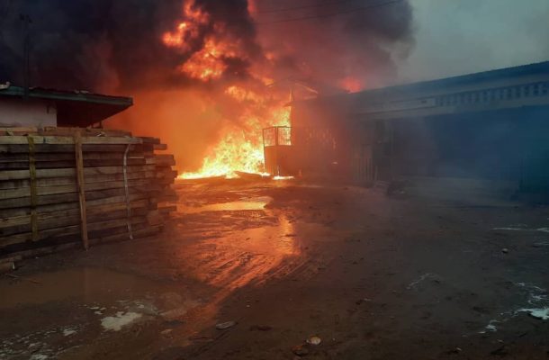 VIDEO: Four people burnt in a fire outbreak at Kpone