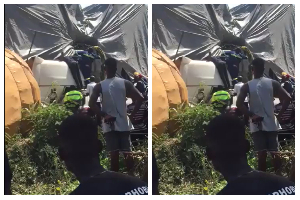 VIDEO: Driver miraculously survives accident after a heavy load crushes his truck