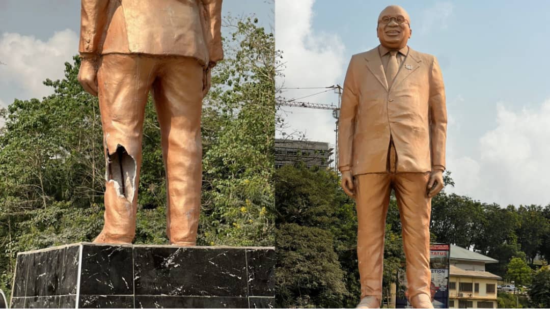 Aftermath of 2024 elections: Akufo-Addo’s controversial statue vandalized