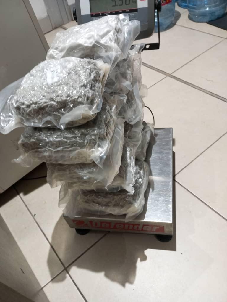 Emirates passenger arrested with 92 slabs of Indian hemp at KIA Emirates passenger arrested with 92 slabs of Indian hemp at KIA