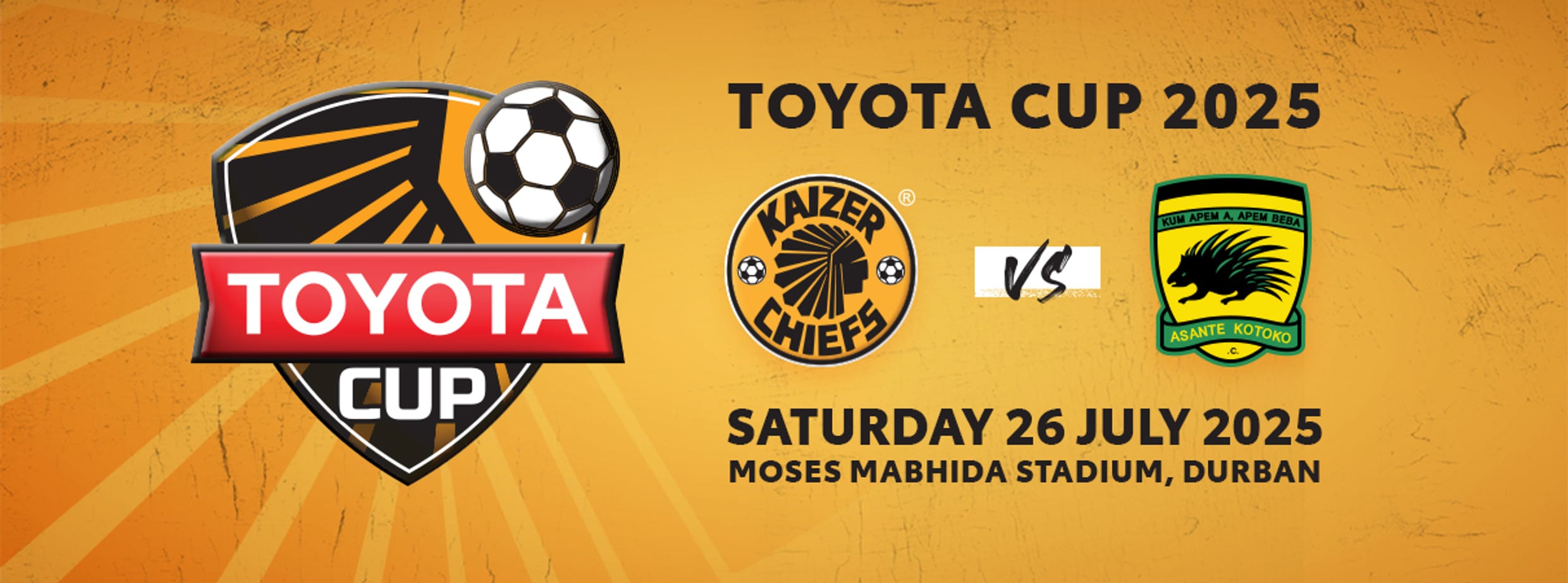2025 Toyota Cup: Asante Kotoko to Face Kaizer Chiefs in Durban