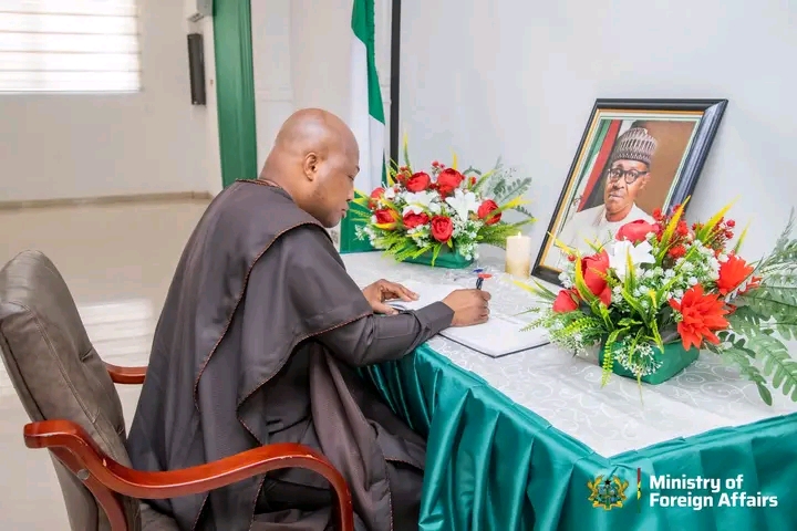 Okudzeto Ablakwa signs book of condolence in honour of late Nigerian President Muhammadu Buhari