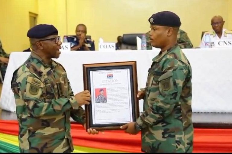 Young military officer promoted for rejecting galamsey bribe Young military officer promoted for rejecting galamsey bribe