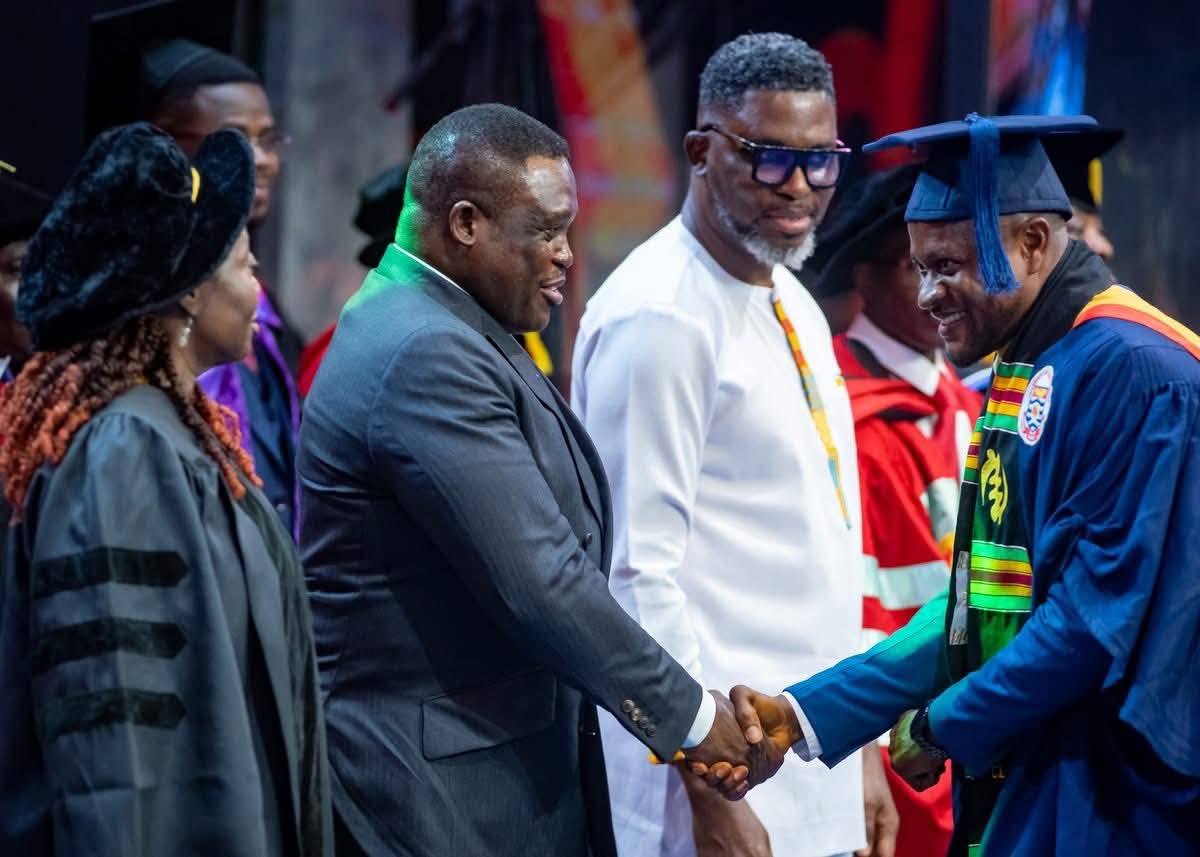 Kwame A Plus congratulates Bishop Agyin Asare for establishing Perez University