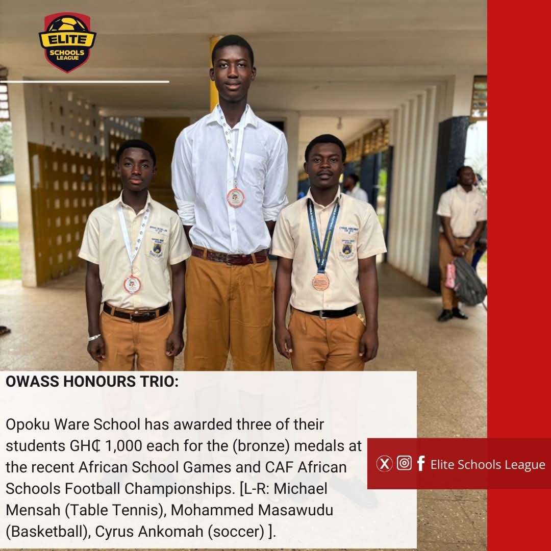 African School Games 2025: OWASS honours trio with GHC1,000 each