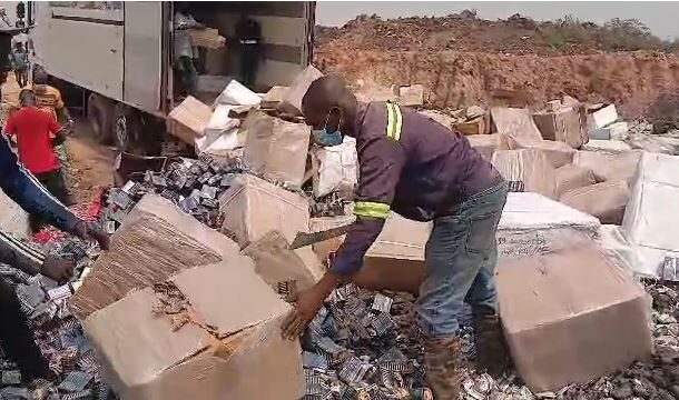 Police, FDA destroy large stock of tramadol and marijuana in Ashanti Region