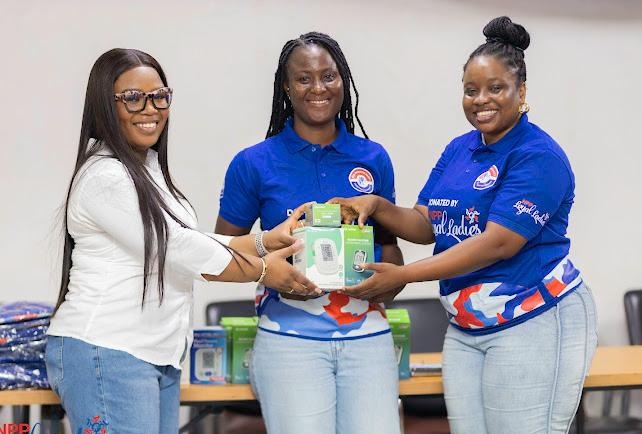 Karen Nyuiemedi Kemetse donates health screening equipment to NPP Loyal Ladies