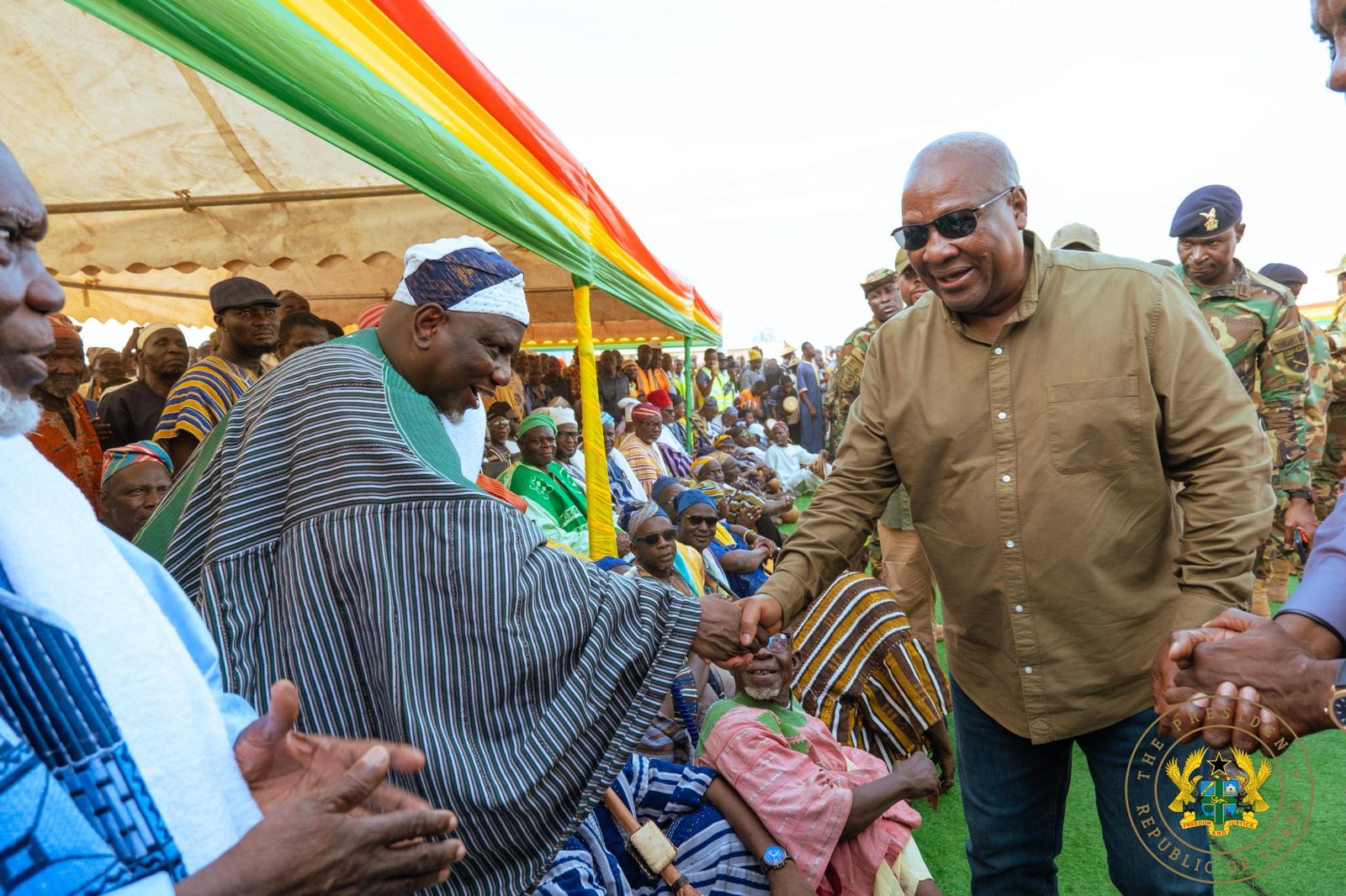 Mahama cuts sod for construction of 24-hour economy market at Kukuo in Tamale