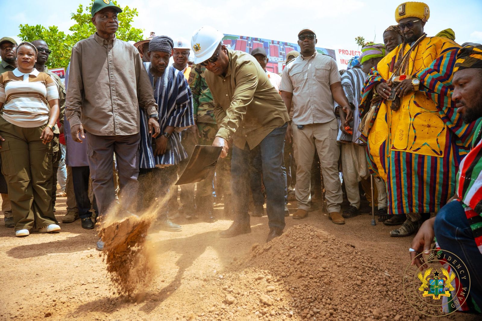Mahama cut sod for construction of 24-hour economy market in Bimbilla