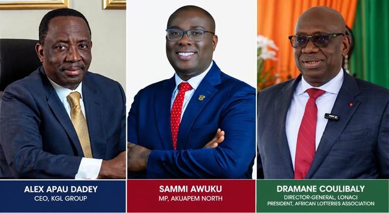 Sammi Awuku, KGL Boss storm Abidjan for LONACI 55 years of lottery excellence
