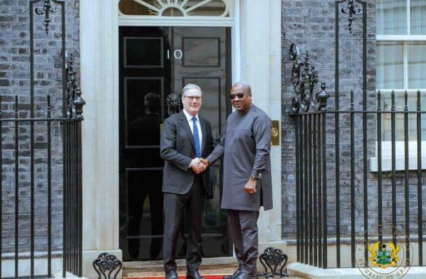 PHOTOS: Prez Mahama holds high-level breakfast talks with UK Prime Minister at Downing Street
