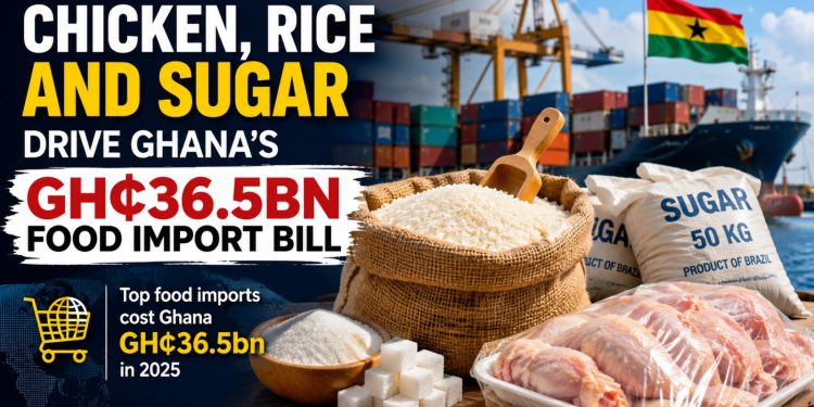 Ghana spent ¢36bn importing chicken, rice and sugar in 2025 Ghana spent ¢36bn importing chicken, rice and sugar in 2025