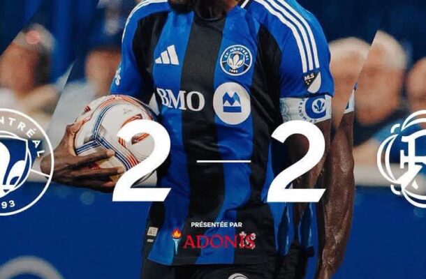Prince Owusu scores an equalizer for CF Montréal against New England Revolution Prince Owusu scores an equalizer for CF Montréal against New England Revolution