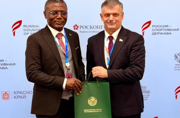 Kofi Adams meets Belarus Sports Minister to explore MoU on coach training, scholarships and sports science